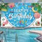 Hawaiian Theme Party Backdrop Banner, Photo Booth Background Sign for Summer & Pool Party Decorations